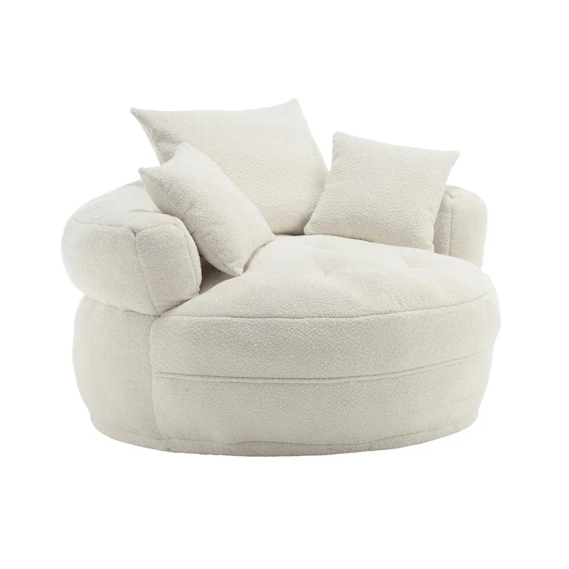 Round Lazy Sofa Chair �C White/Blue/Grey/Yellow/Orange/Rose Red/Navy/Green, Single & Couple Seat