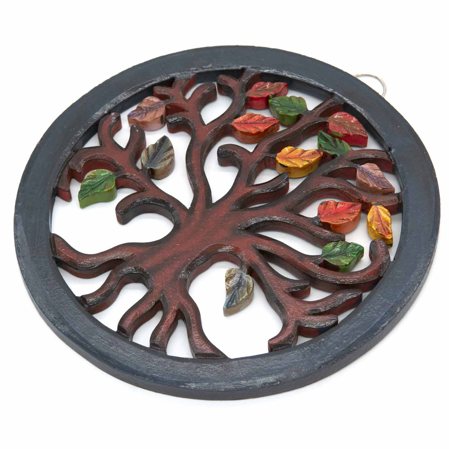 Tree of Life Circle Plaque with Autumn Leaves