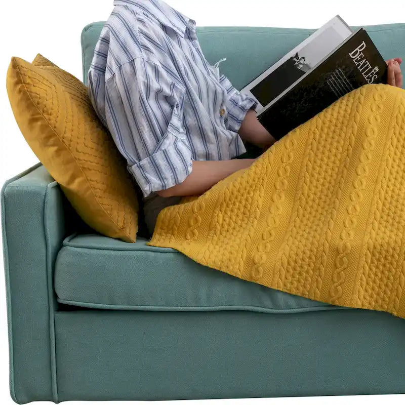 Convertible Sofa Couch with Cushioned Seat and Wooden Legs