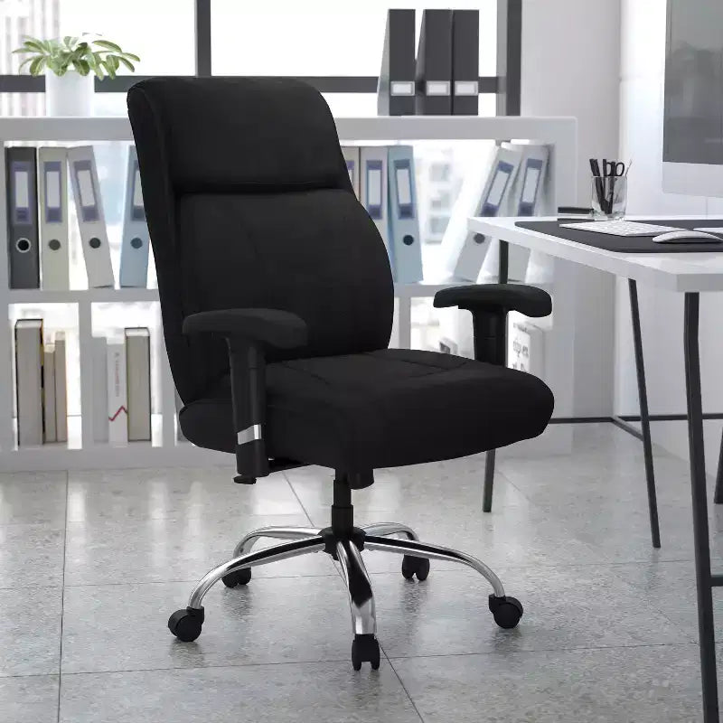 Emma and Oliver 400 lb. Big & Tall Mid-Back Swivel Clean Line Stitch Ergonomic Task Office Chair