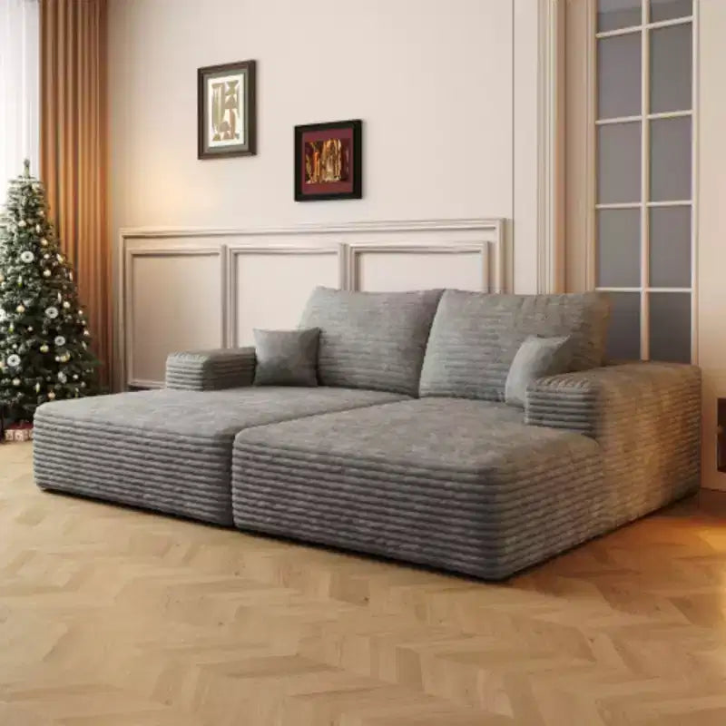 Modern Sofa bed With Dual sleeper, lounger for moviebonus room,No Assembly Required,Grey