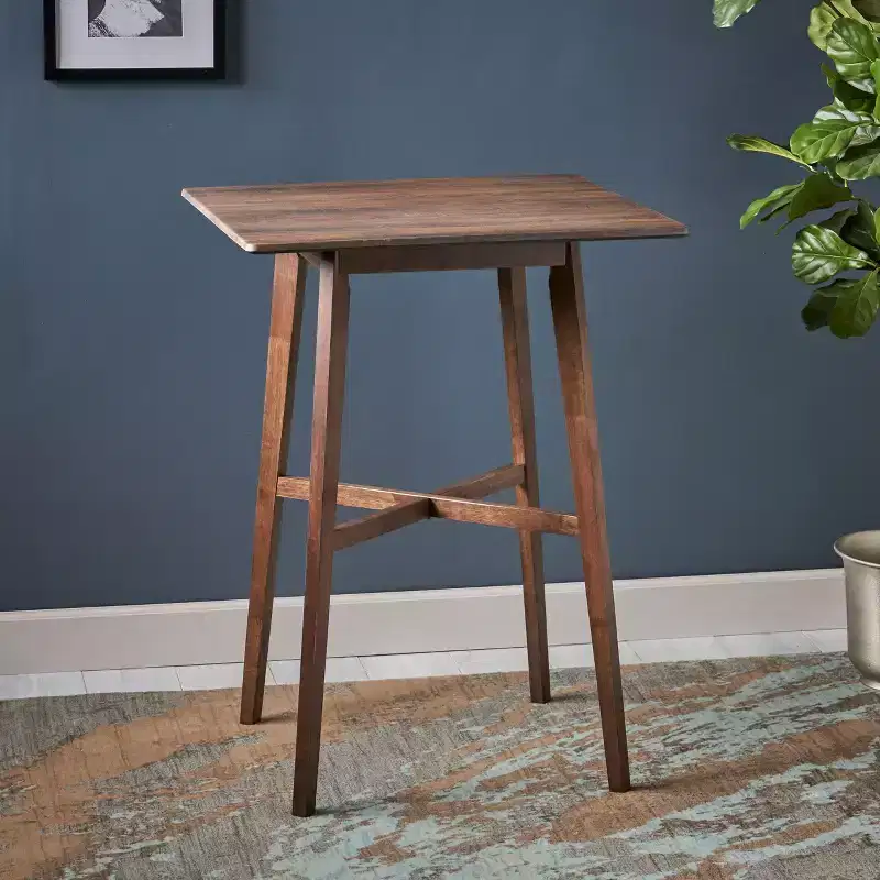 GDFStudio Hildred Modern Laminate and Rubber Wood Square 42 Bar Dining Table