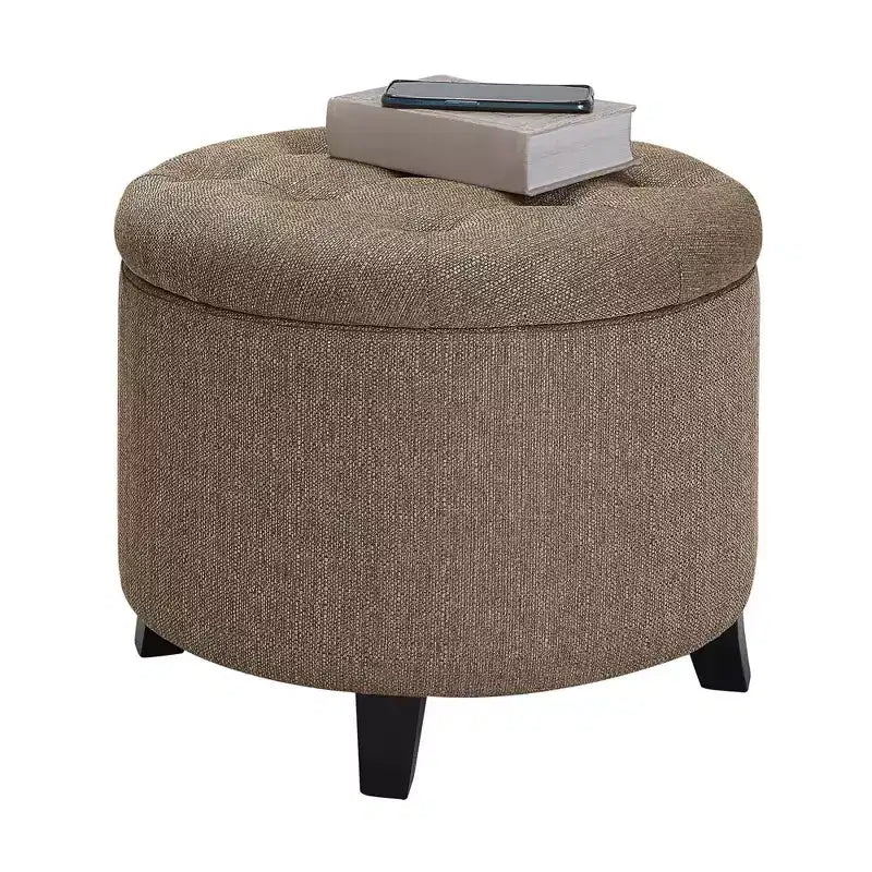 HomeStock Comfort Round Storage Ottoman