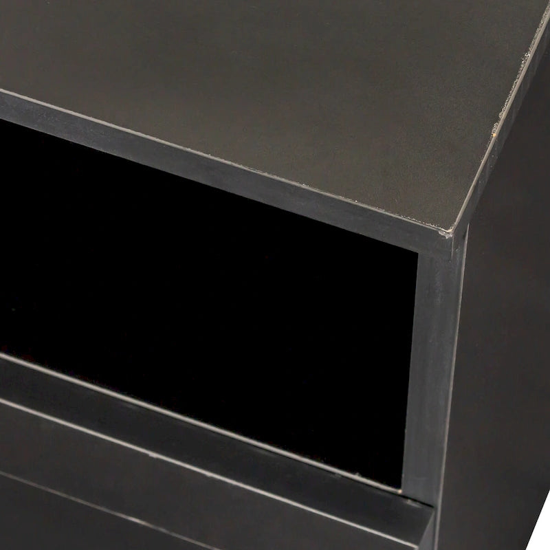 70.87 TV Stand | 3 Open Shelves & 3 Drawers | Black | High-Density Board | Fits 80 TV