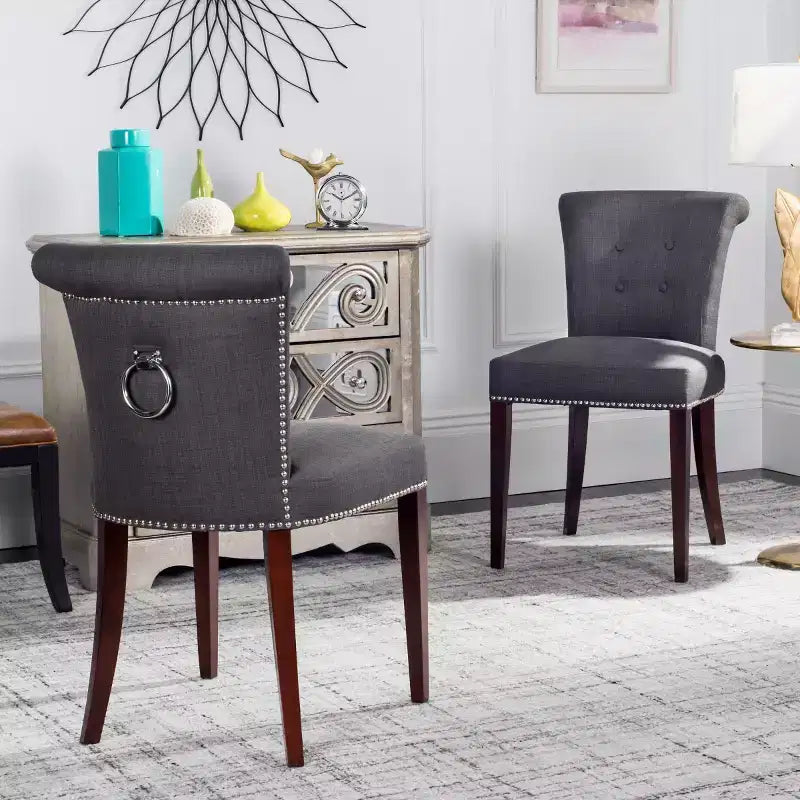 Arion Ring Chair 2 - Set of 2 - MCR4514 - Blue/Black - Safavieh Couture