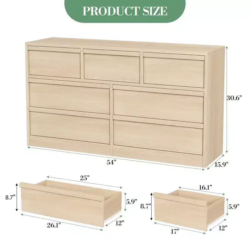 Chest of Drawers - Scandinavian Style Wood Sideboard with Spacious Countertop