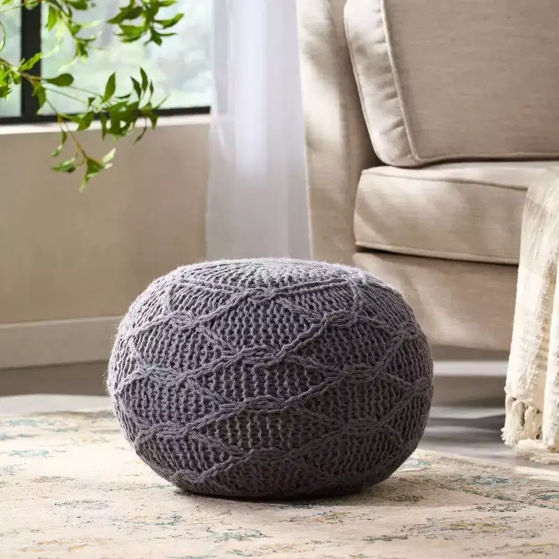 TUYOHW Woven Fabric Bean Bag Chair, Memory Foam Floor Chair for Stylish Comfort, Comfy Sofa Chair for Living Room and Bedroom Decor