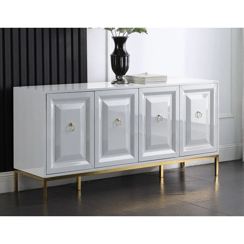 65 in. Lacquered 4-Door 1-Drawer Sideboard