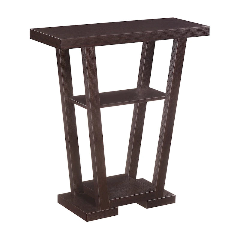 V-Shaped Console Table with Shelves