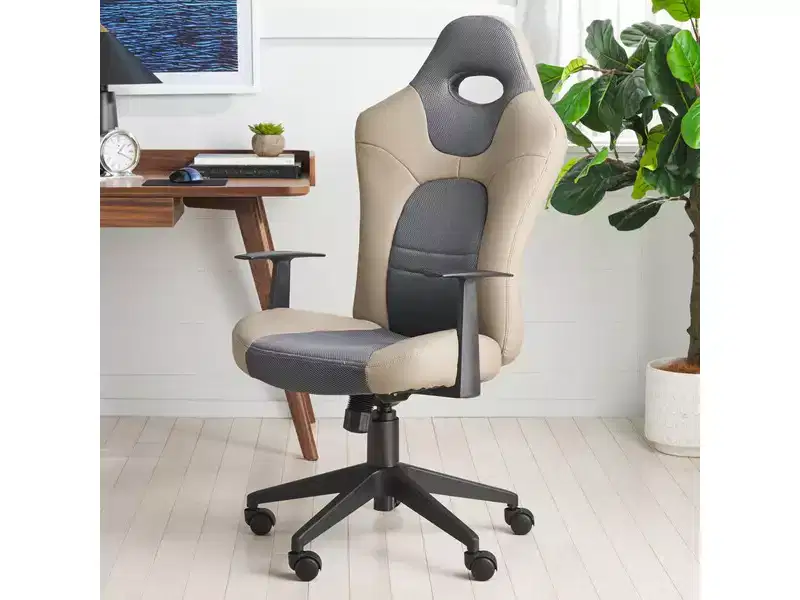 Height-Adjustable Swivel Desk Chair with Headrest – 45.7
