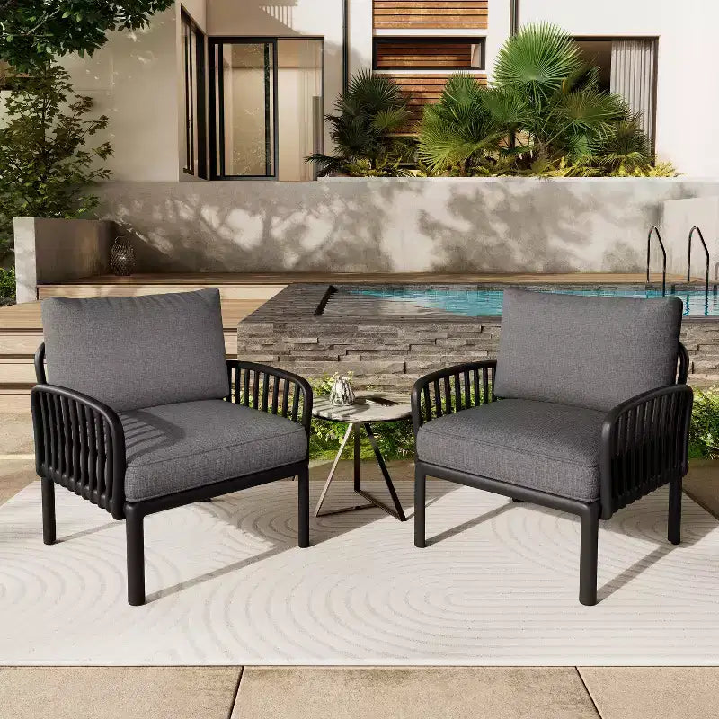 Christopher Knight Home Hester Outdoor Polypropylene Upholstered Club Chair (Set of 2)
