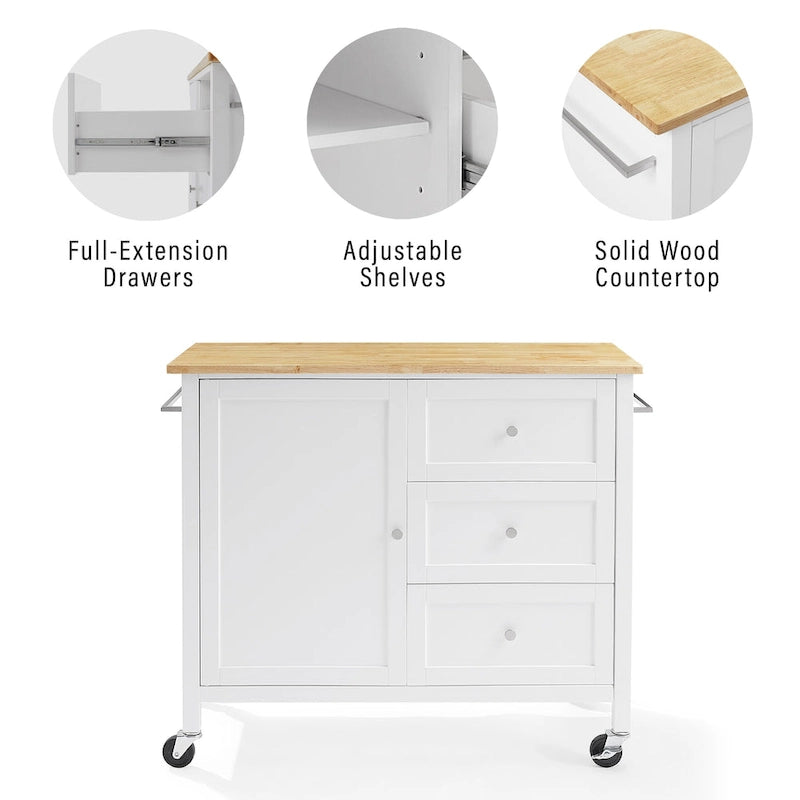 Wood Top Kitchen Island/Cart