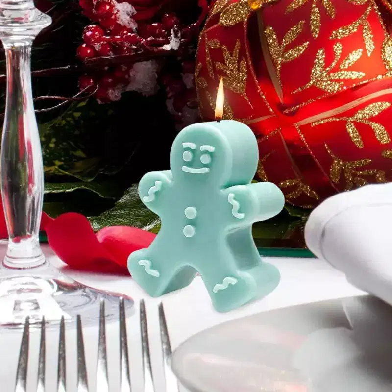 JDICTION 3D Christmas Molds (Tree+Elk+Man) - Silicone Deer Soap/Candle Molds, Gingerbread Man Molds for Bath Bombs, Chocolate & Cake Decor