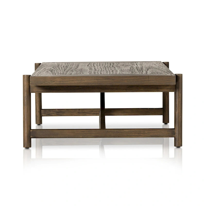 Large Rectangular Coffee Table, Solid Wood Construction, Living Room Centerpiece