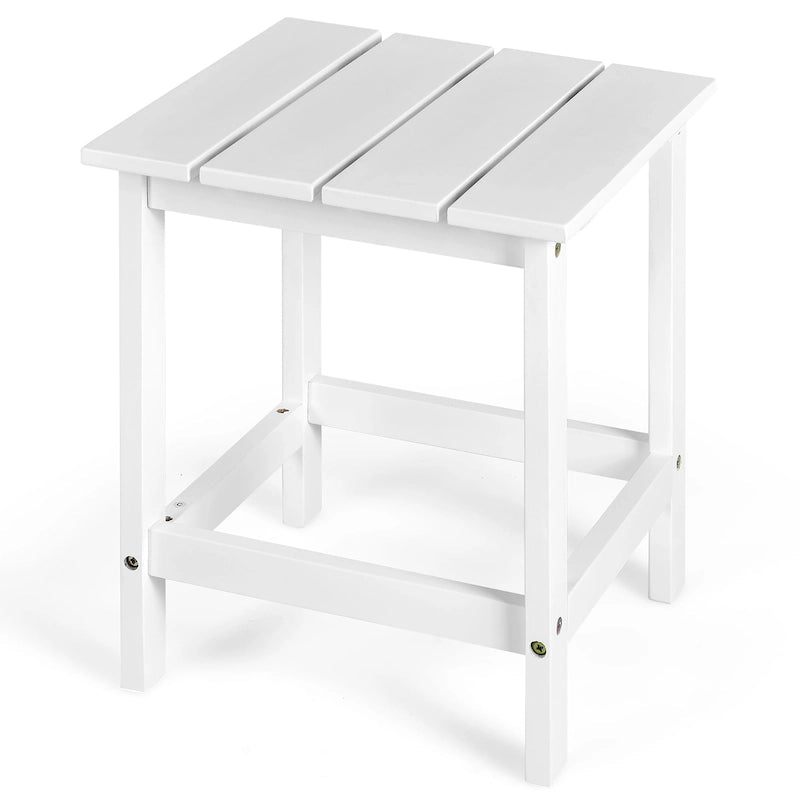 Costway Patio 15 End Side Coffee Table Square Wooden Slat Garden Deck - See details