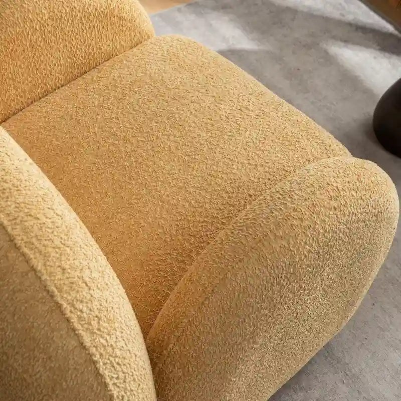 Modern Glam Boucle Upholstered Swivel Accent Armchair with 360 Degree Swivel Base
