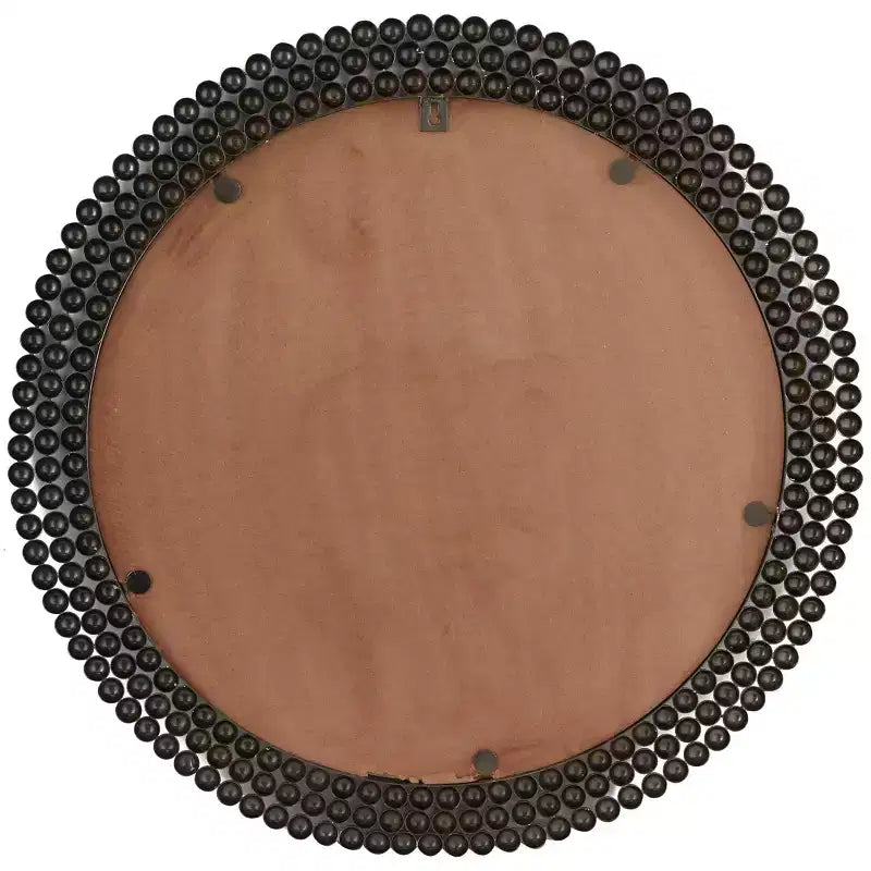 Metal Round with Beaded Detailing Wall Mirror - CosmoLiving by Cosmopolitan