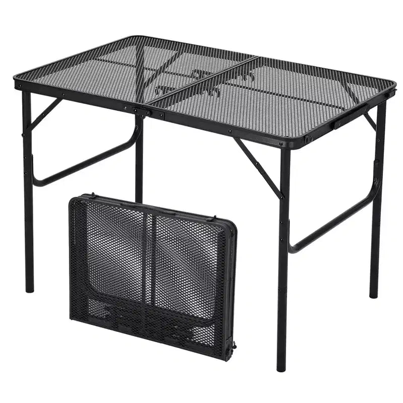 Aluminum Frame Iron Mesh Folding Table
