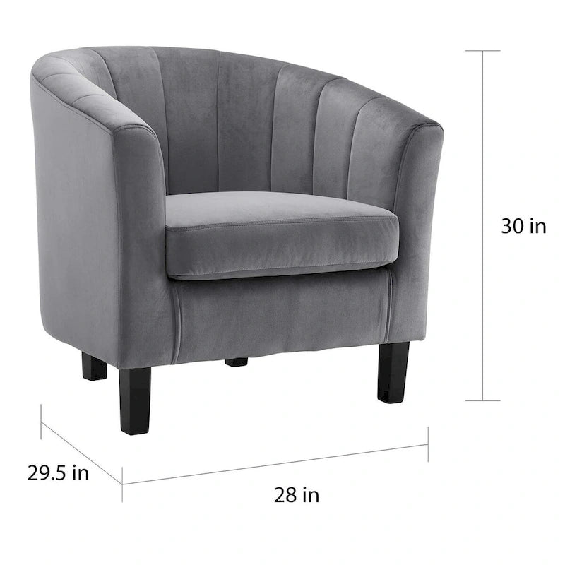 Channel Tufted Velvet Armchair
