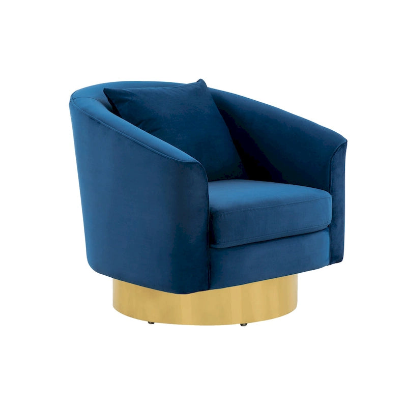 Swivel Barrel Accent Chair, 32.5W x 32.1D x 30.1H, Upholstered Living Room Chair