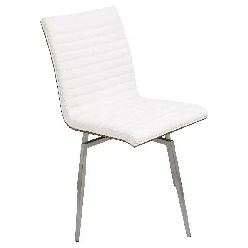 Set of 2 Mason Swivel Modern Walnut Wood Back Dining Chairs - Lumisource