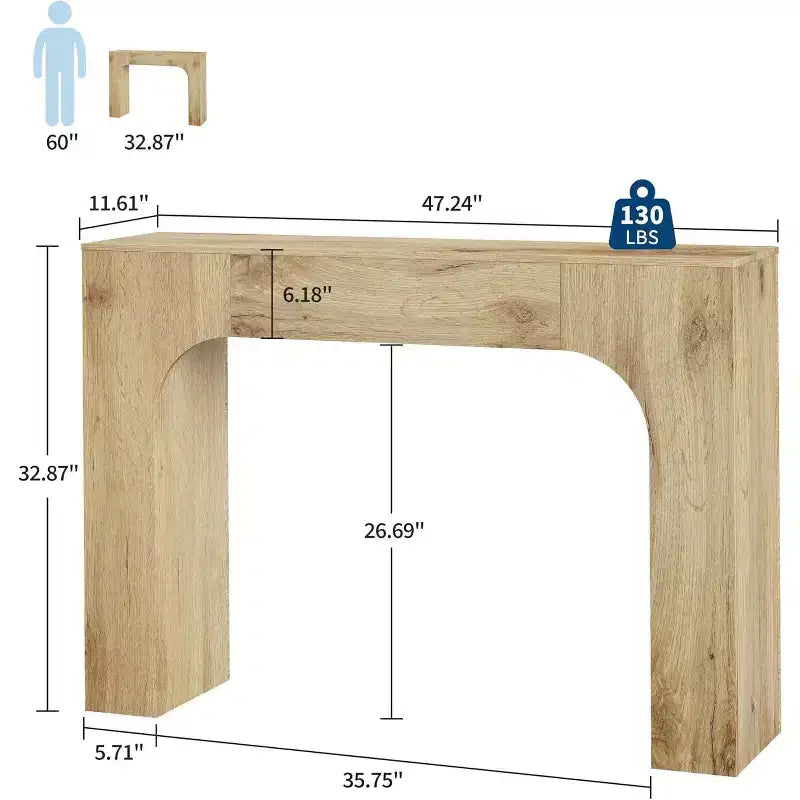 Console Table, Wooden Rectangular Sofa Table Behind The Couch, Industrial Entry Table Foyer Hallway Table, Farmhouse Entryway Tables