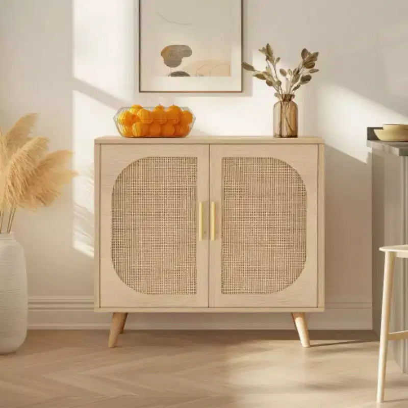 Buffet Cabinet with Storage, Accent Bathroom Floor Cabinet,with Two Doors and 4 compartments forStorage