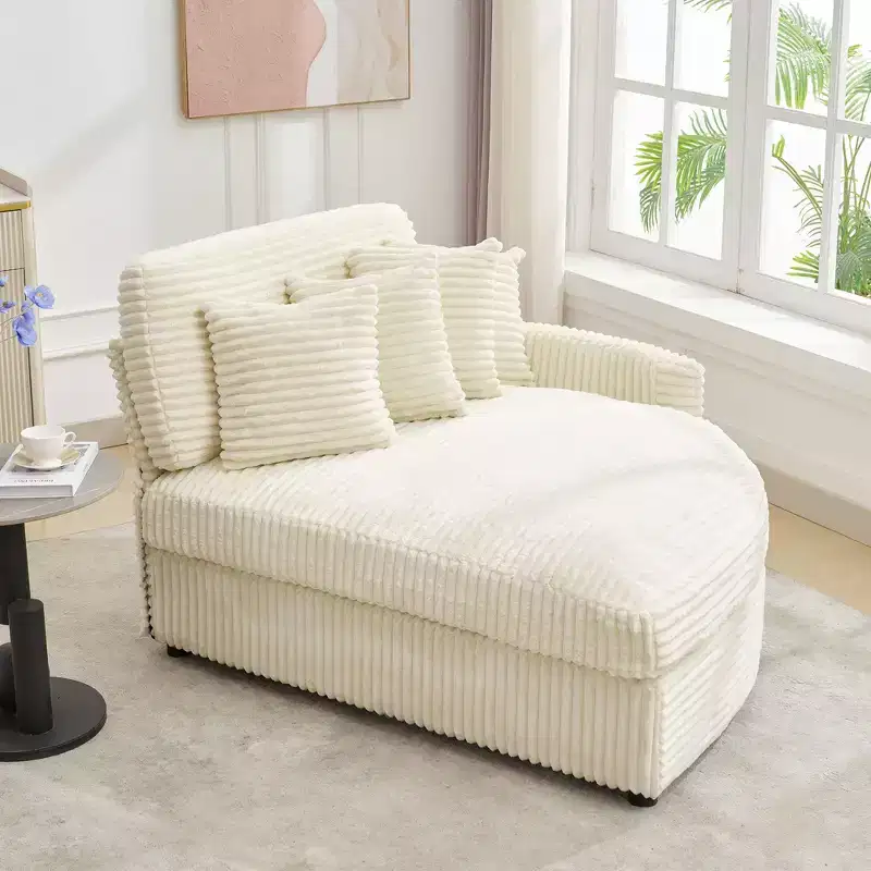 Hyleory Corduroy Oversized left and right chaise lounge Sectional Sofa with 8 pillows,Upholstered Convertible Sofa