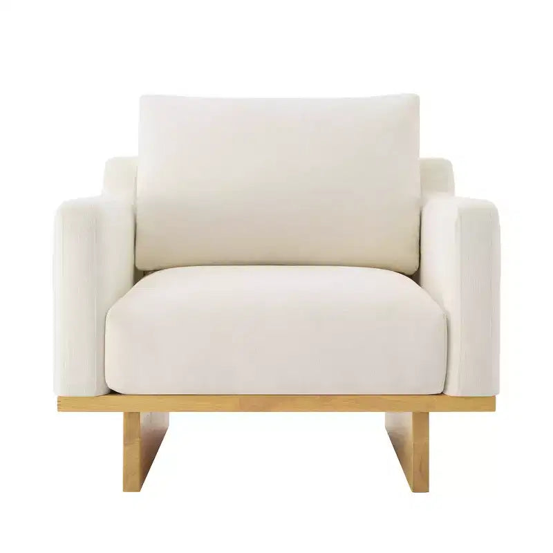 Whisen Modern Minimalist Accent Chair with Solid Wood Frame Ergonomic for Living Room, Soft Cushions and Spacious Design