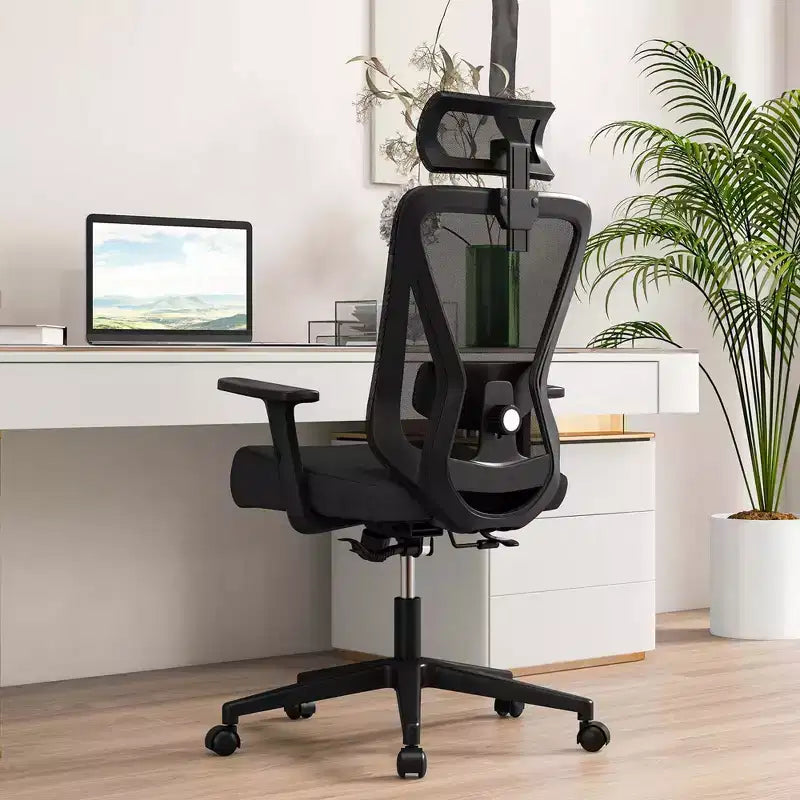 Costway Ergonomic Office Chair with Adjustable Lumbar Support Tilting Function Headrest Black