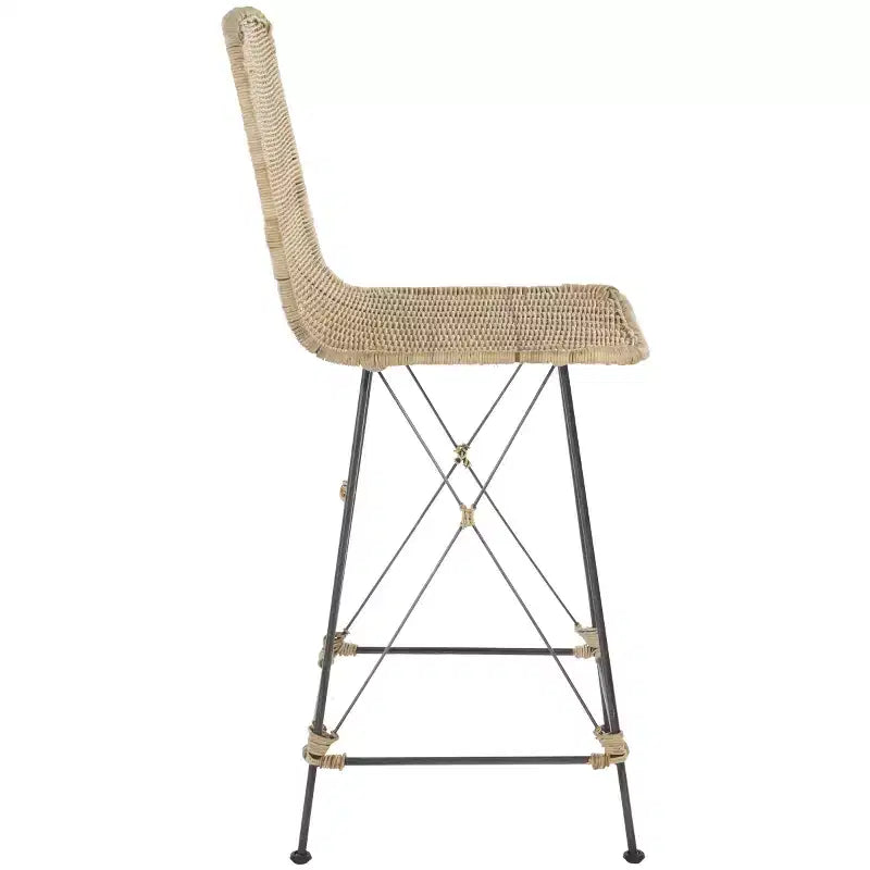 Weaved Rattan Counter Stool Set of 2