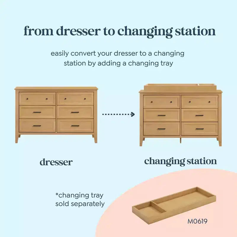 6-Drawer Nursery Dresser -Pine Wood