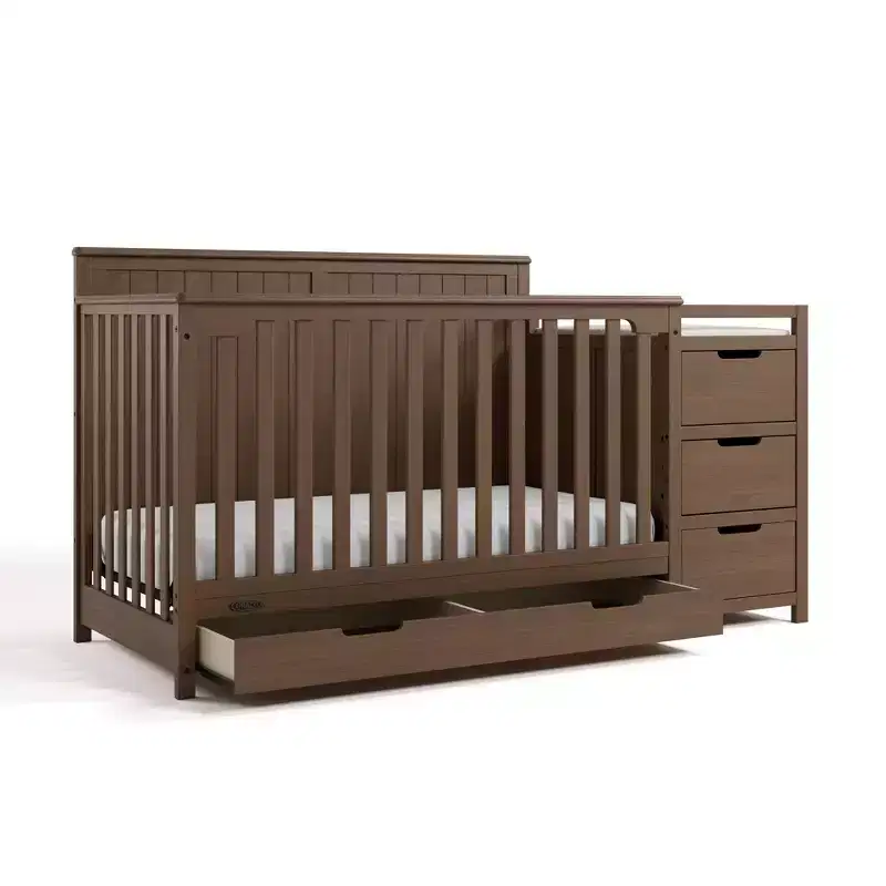 5-in-1 Convertible Crib and Changer with Drawer
