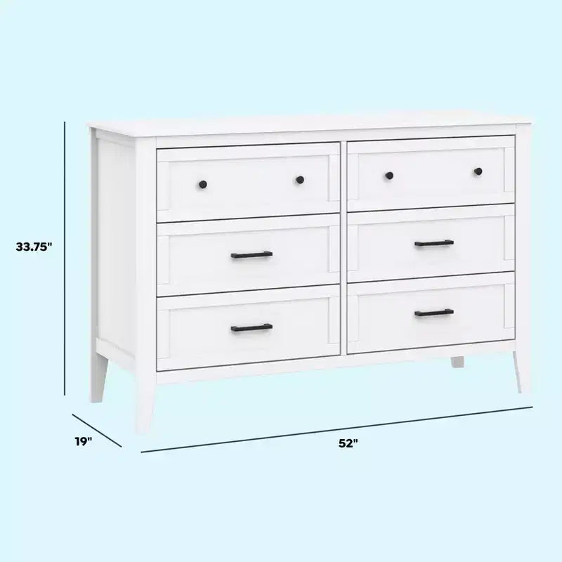 6-Drawer Nursery Dresser -Pine Wood