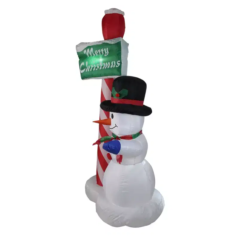 Northlight 6' Inflatable Lighted Snowman with Merry Christmas Sign Christmas Yard Art Decoration
