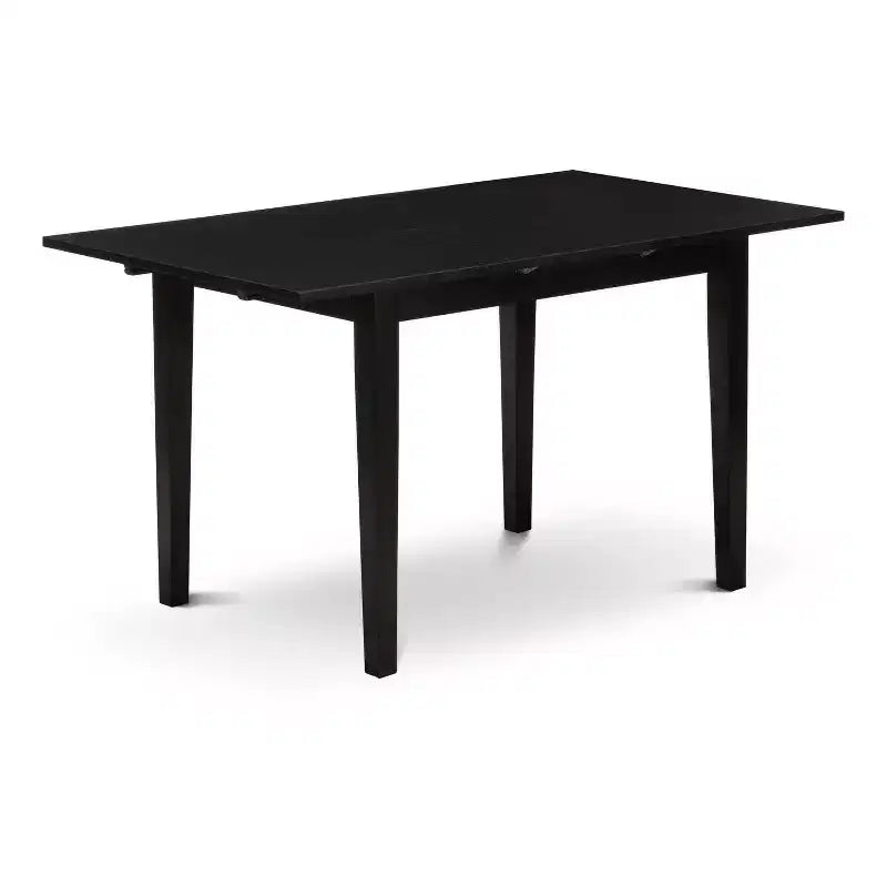 3-Pc Black Finish Solid Wood Top Dining Table Set