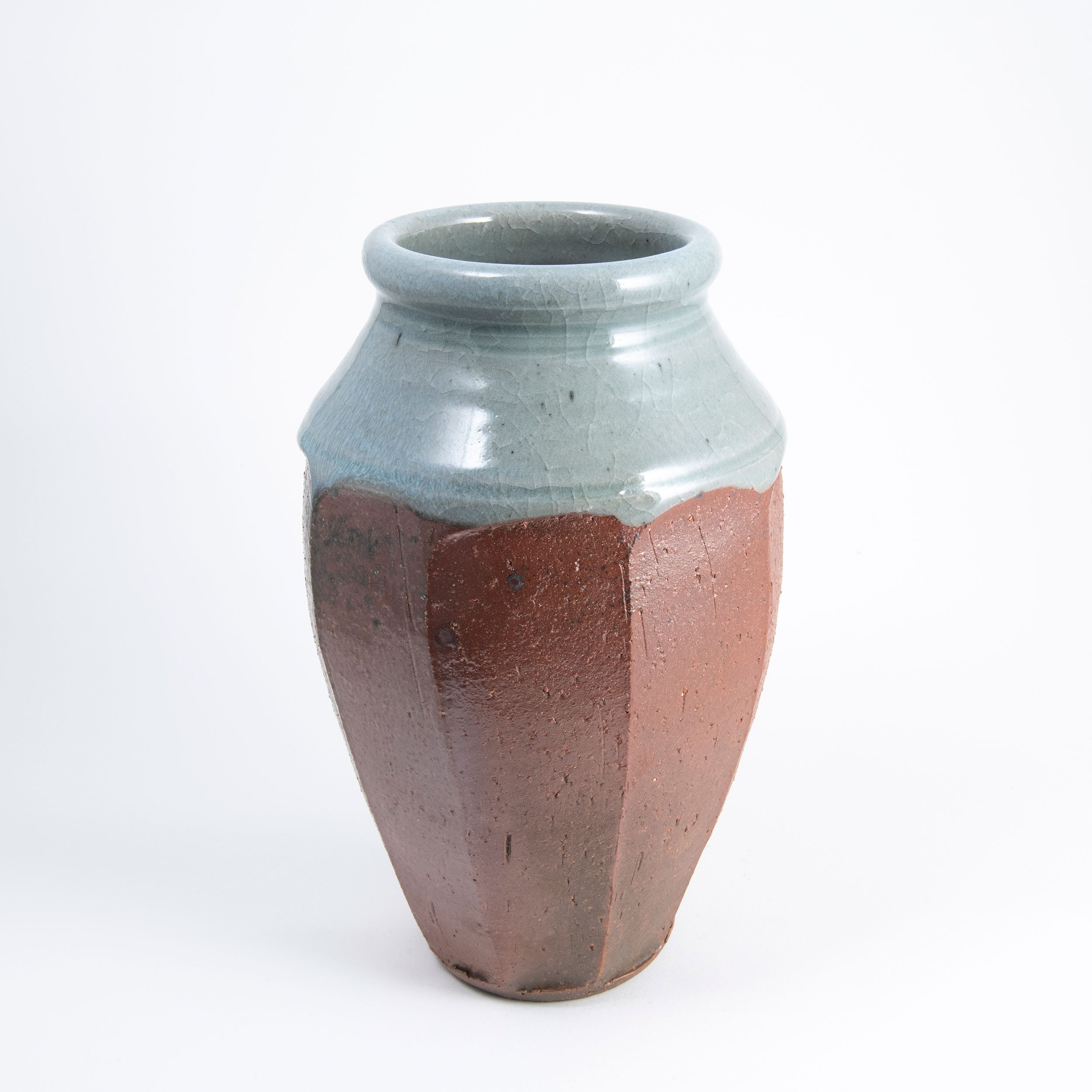 Tall Faceted Vase