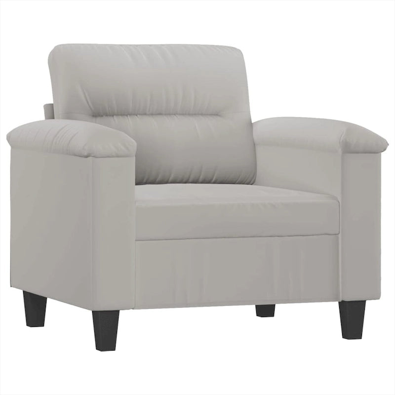 Modern Accent Upholstered Chair with Footstool Microfiber Fabric