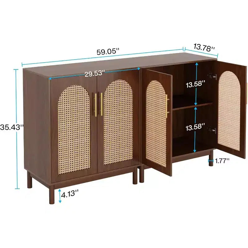 Tribesigns 59 Sideboard Buffet Cabinet, Storage Cabinet with Doors for Dining Room