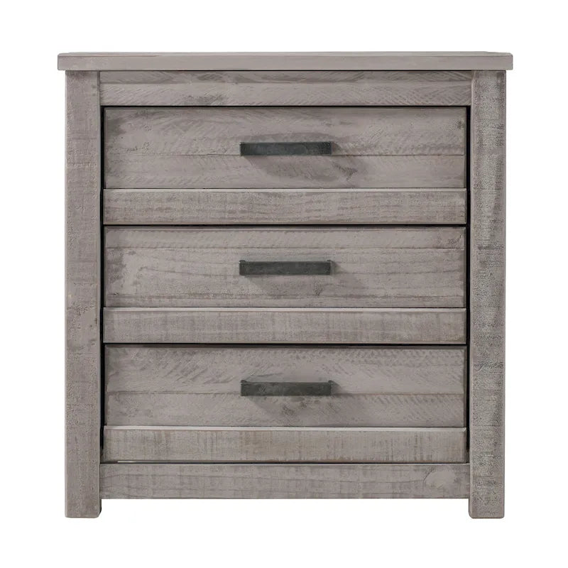3-Drawer Solid Pine Nightstand