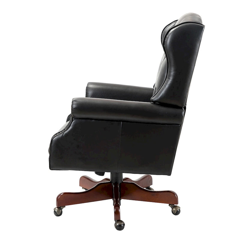 Modern swivel executive chair with tufted backrest