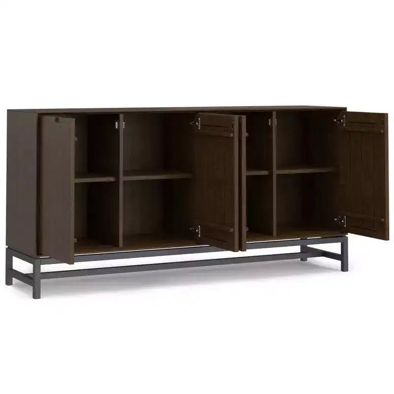 WyndenHall Devlin 4 Door Sideboard Buffet Walnut Brown