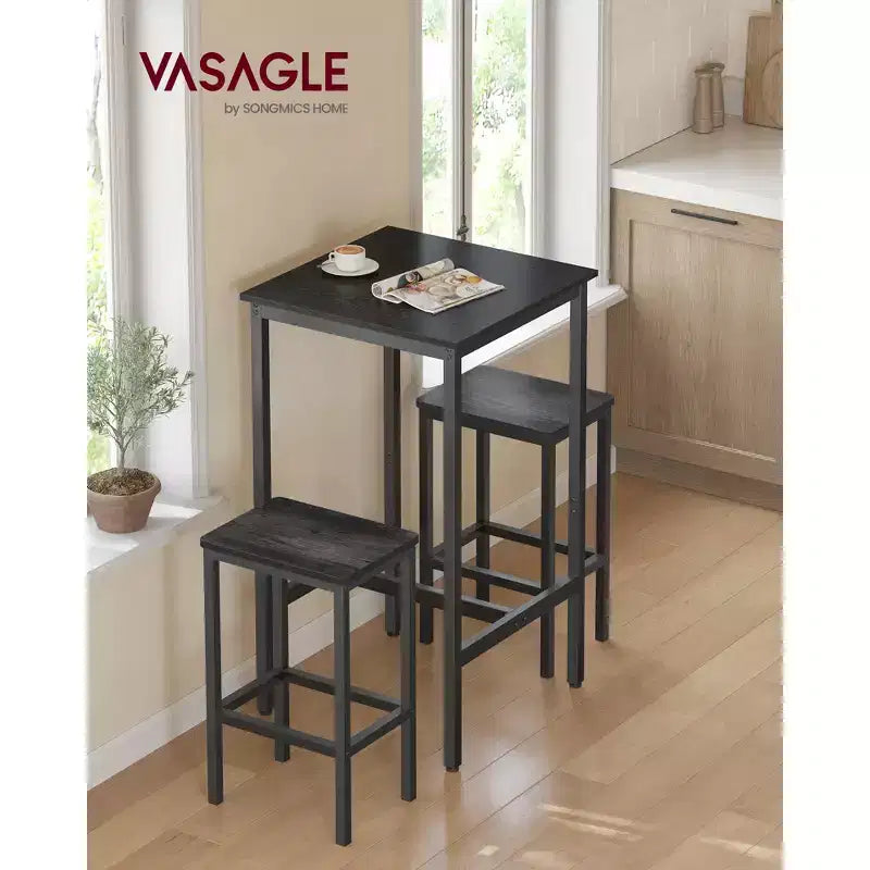 VASAGLE Bar Table, Small Kitchen Dining High Top Pub Cocktail Table,Sturdy Metal Frame,for Narrow Spaces,Easy to Assemble