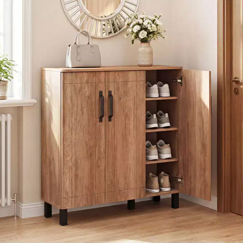5-Tier Shoe Storage Cabinet with 3 Doors, Removable Shelves & Ventilation Hole