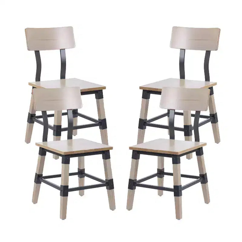 Merrick Lane Dining Chairs with Steel Supports and Footrest - Set Of 4