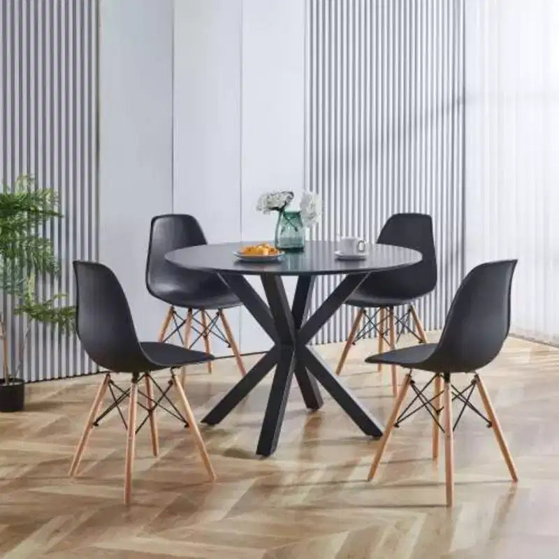 Table cross leg Mid-century Dining Table for 4-6 people With Round Mdf Table Top, Pedestal Dining Table, End Table Leisure Coffee Table