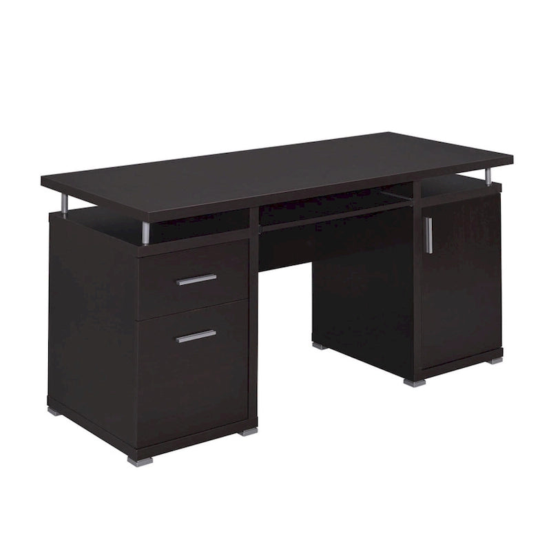 Computer Desk with Drawers, Cabinet & Keyboard Tray