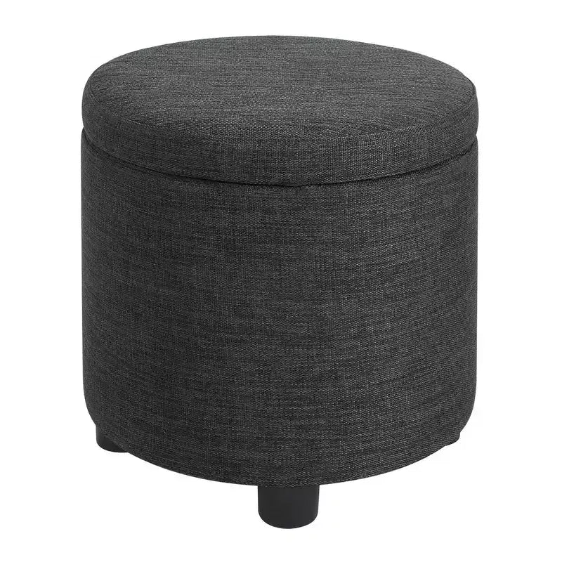 HomeStock Comfort Round Accent Storage Ottoman with Reversible Tray Lid