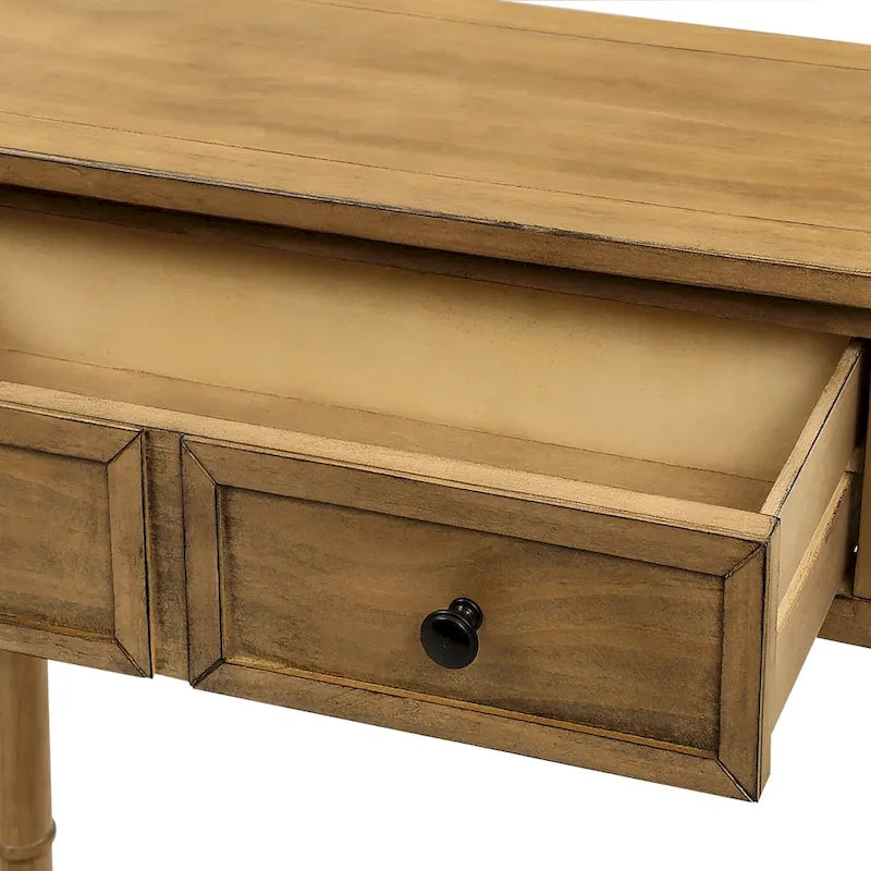 2-Drawer Console Table with Bottom Shelf