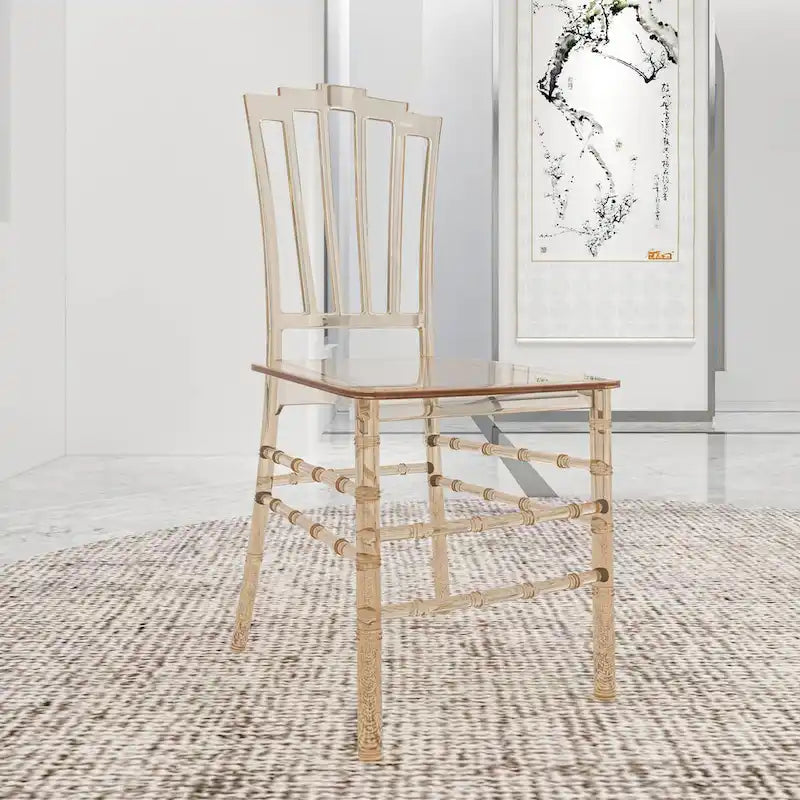 Modern Acrylic Dining Side Chair with Windsor Back Design